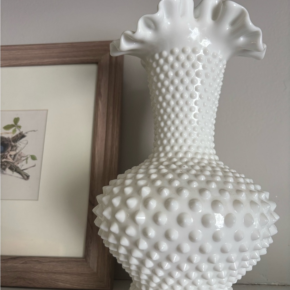 Fenton White Textured Vase